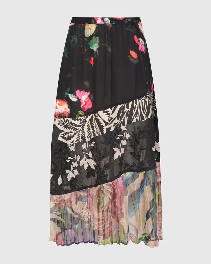 ADALINE TIERED MAXI SKIRT, MIX