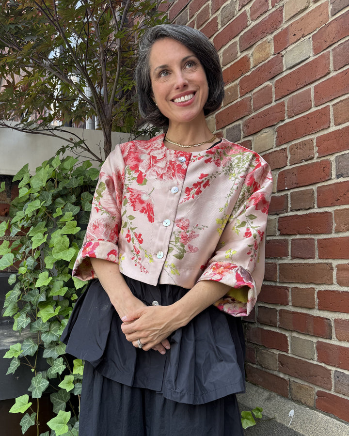 Sweetheart Peplum Jacket, Roses
