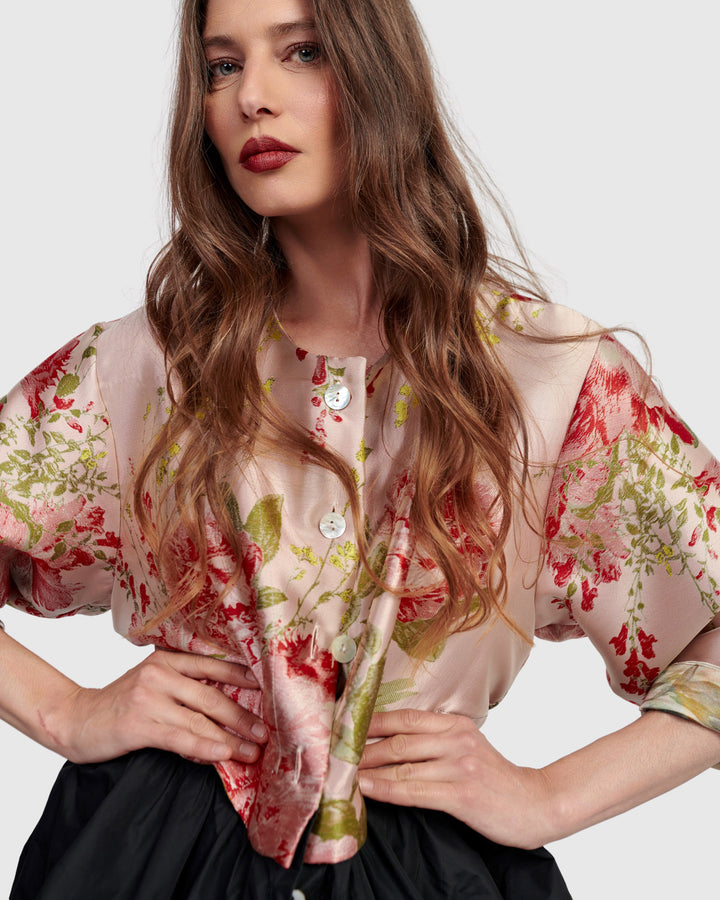 Sweetheart Peplum Jacket, Roses
