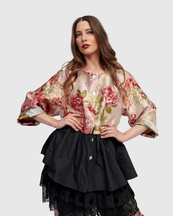 Sweetheart Peplum Jacket, Roses