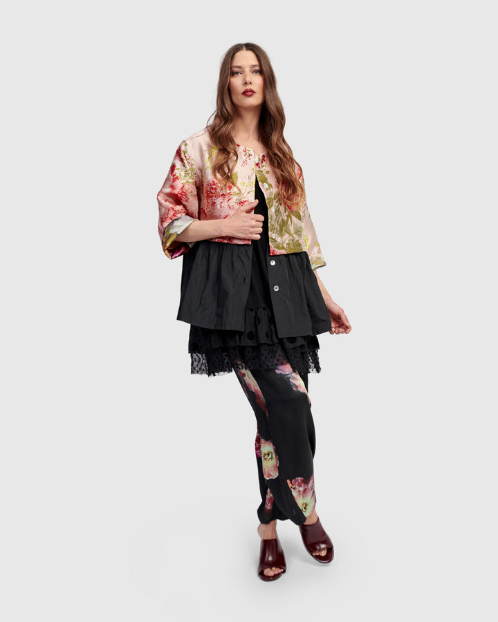 Sweetheart Peplum Jacket, Roses