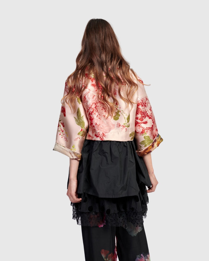 Sweetheart Peplum Jacket, Roses