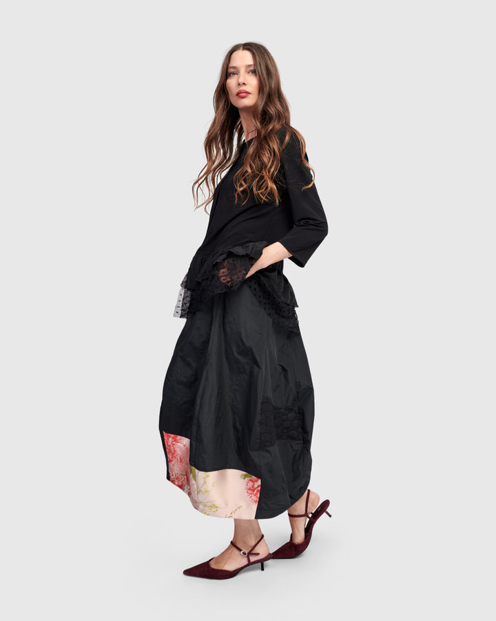 Ruffle Cardigan, Black