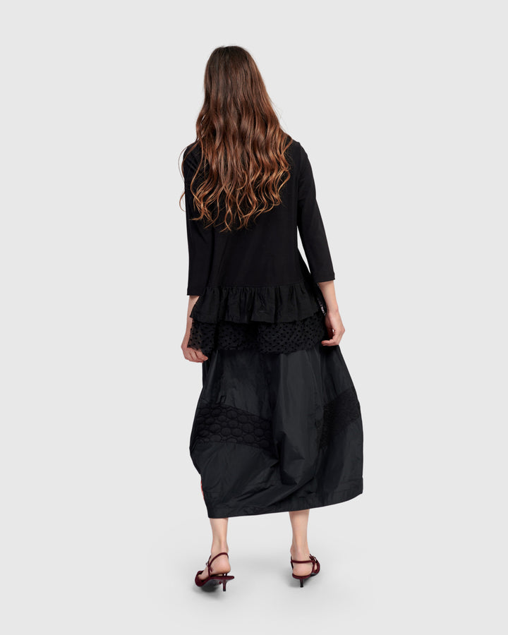 Ruffle Cardigan, Black