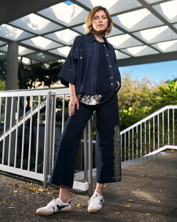 Dallas Cropped Shirt Jacket, Denim