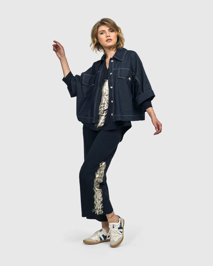 Dallas Cropped Shirt Jacket, Denim