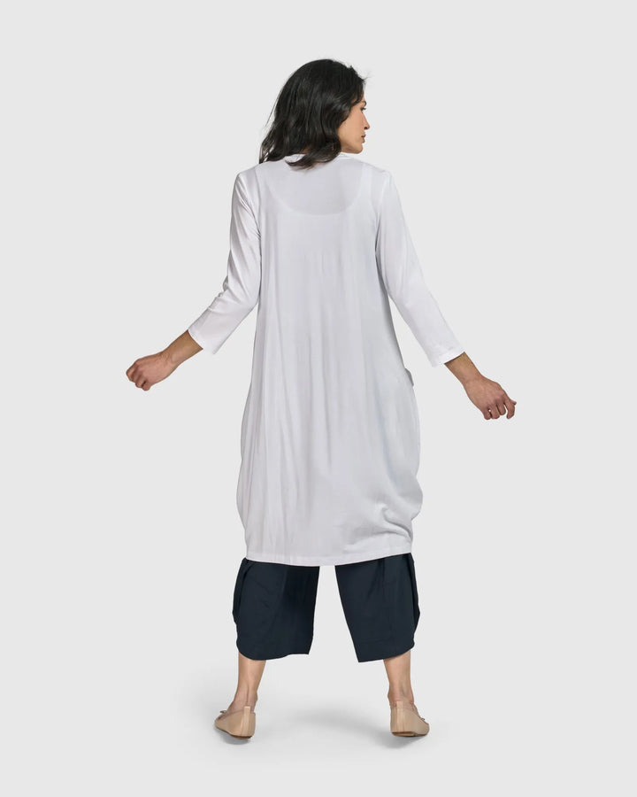 Essential Draped Cocoon Jacket, White