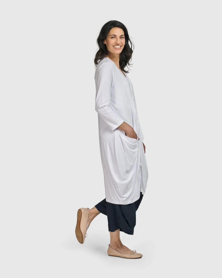 Essential Draped Cocoon Jacket, White