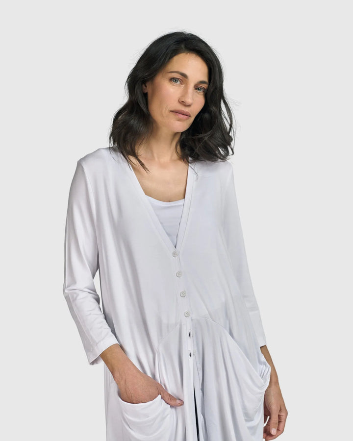 Essential Draped Cocoon Jacket, White