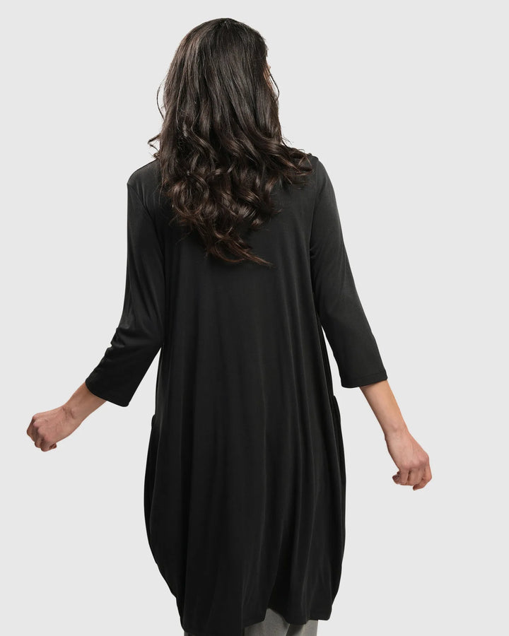 Essential Draped Cocoon Jacket, Charcoal