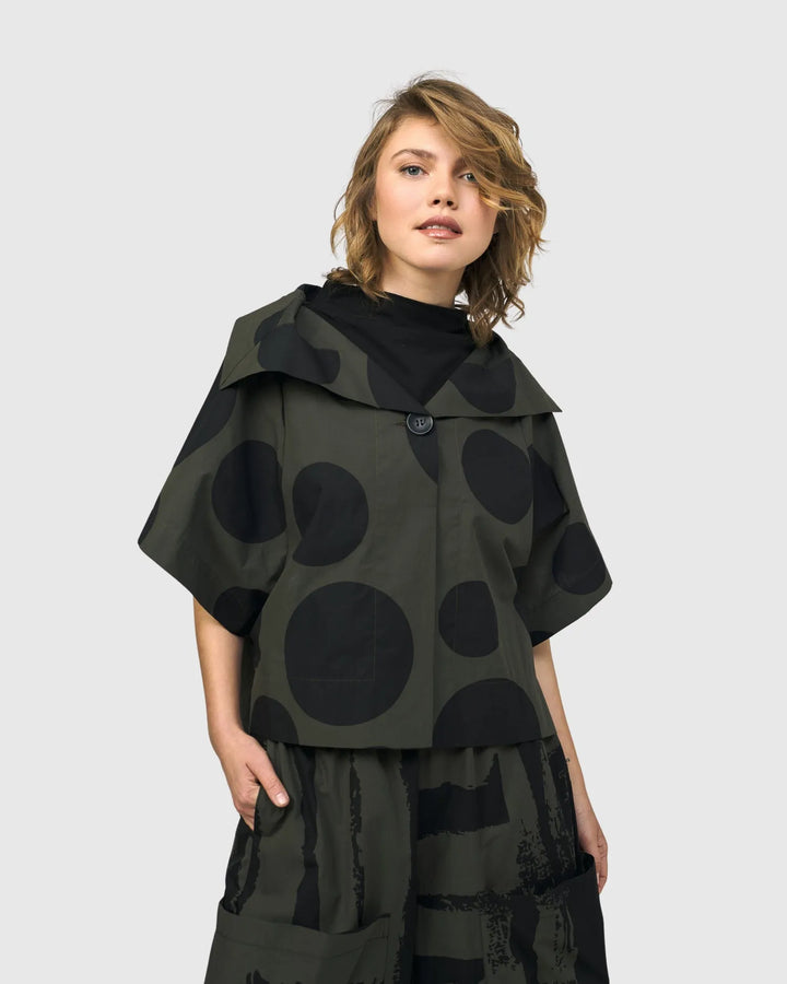 Urban Dots Kiku Cape Jacket, Khaki