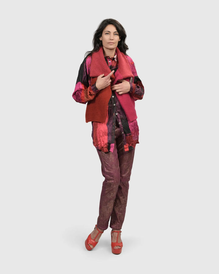 Sunset Strip Button Down Shirt, Magenta