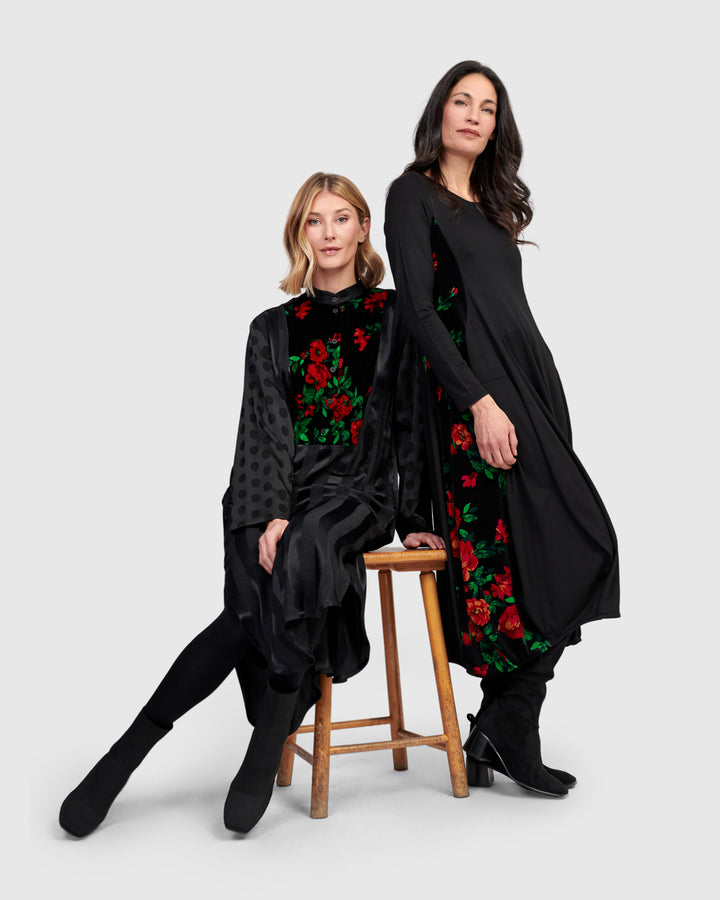 Nocturne Crew Cocoon Dress, Roses