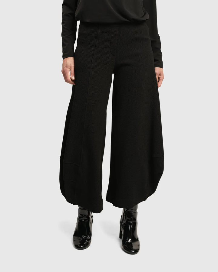 Superb Waffle Weave Punto Pants, Black