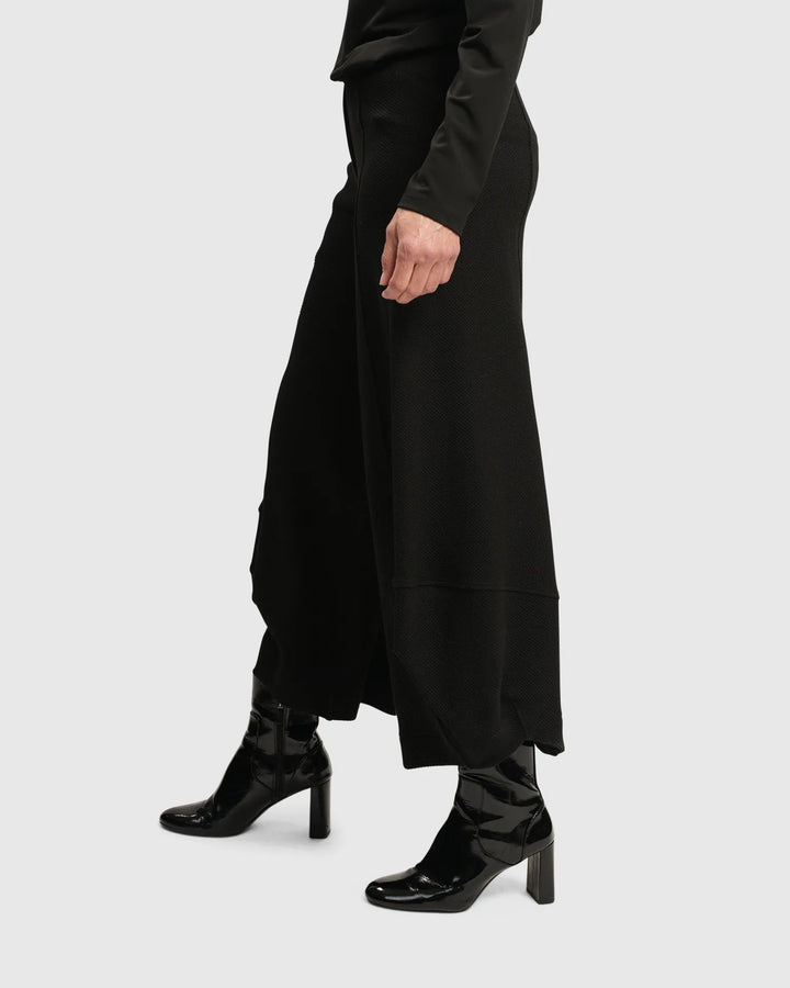 Superb Waffle Weave Punto Pants, Black