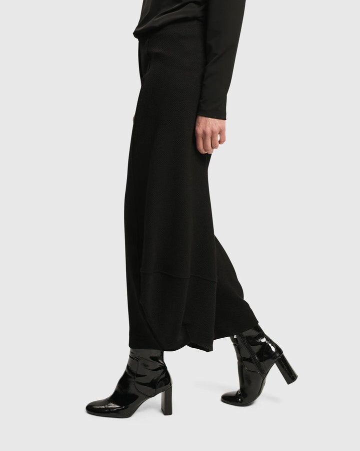 Superb Waffle Weave Punto Pants, Black