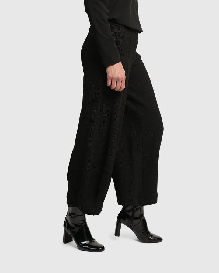 Superb Waffle Weave Punto Pants, Black