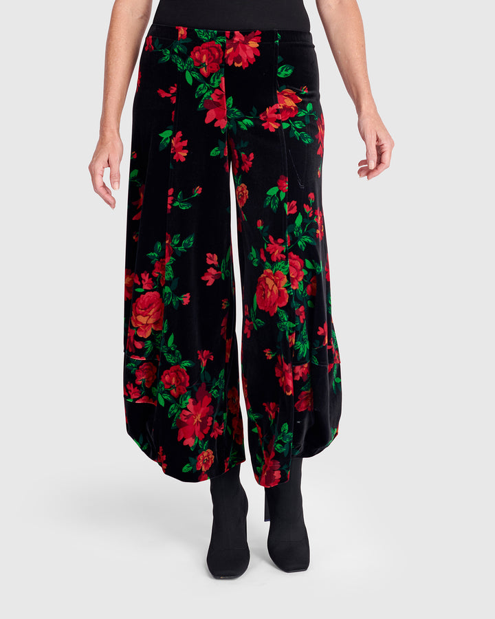 Chie Velvet Punto Pants, Roses