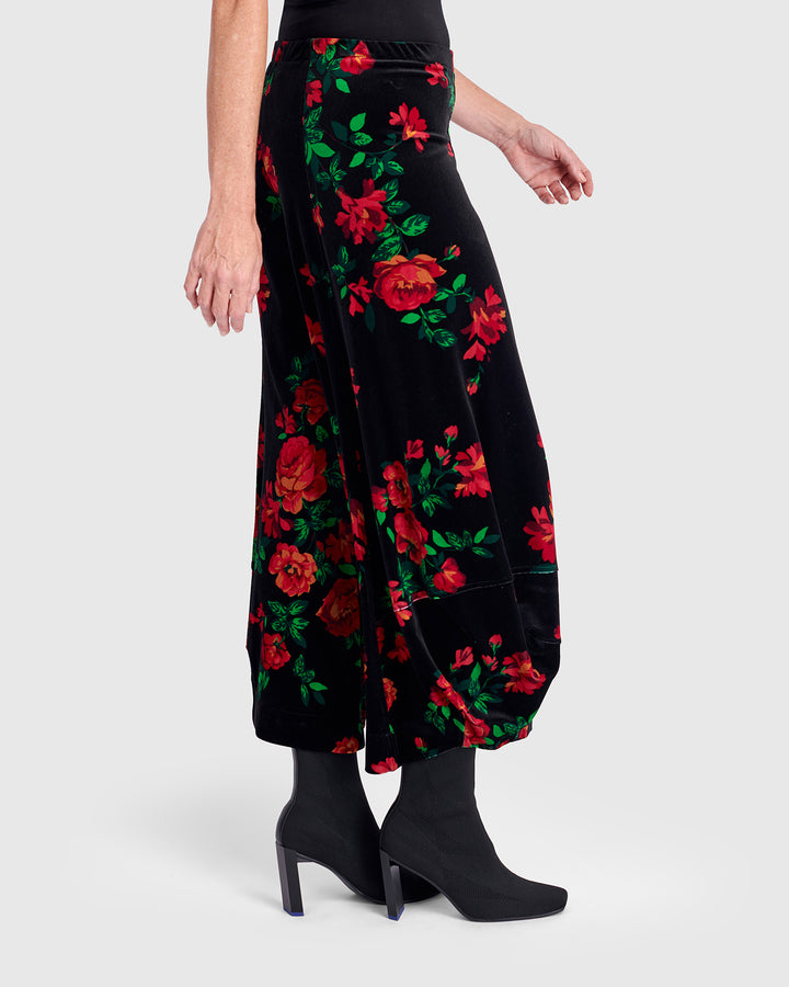 Chie Velvet Punto Pants, Roses