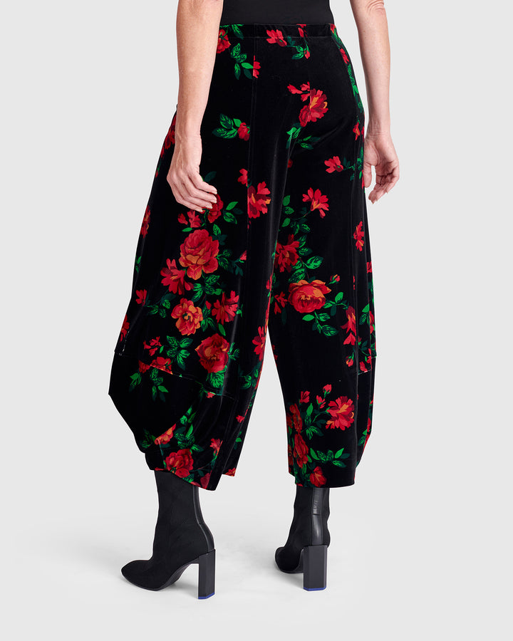 Chie Velvet Punto Pants, Roses