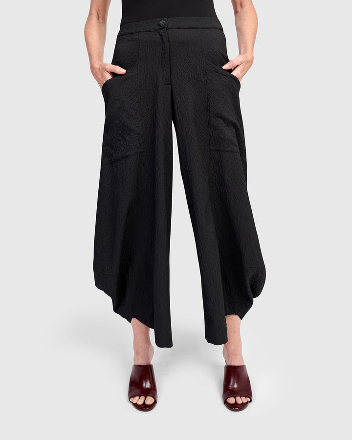 Jade Jacquard Punto Pants, Black