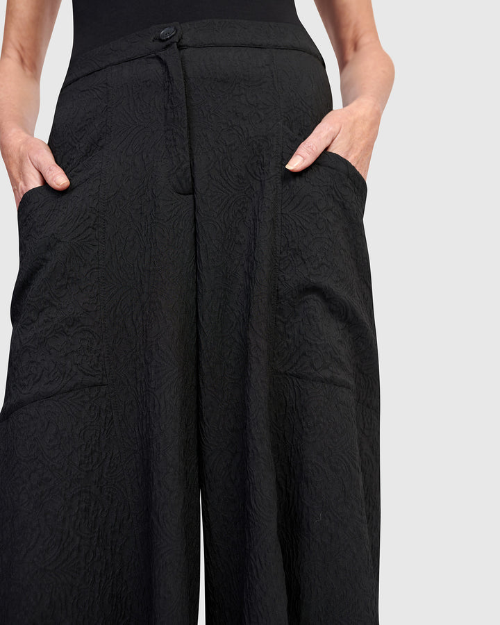 Jade Jacquard Punto Pants, Black