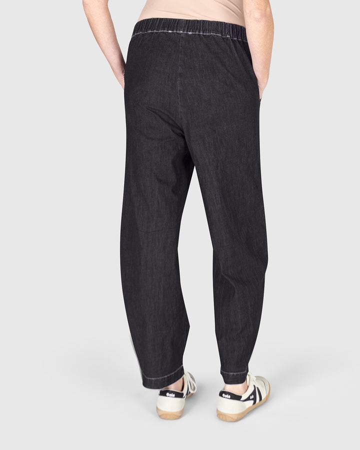 Papaya Relaxed Pants, Black Denim