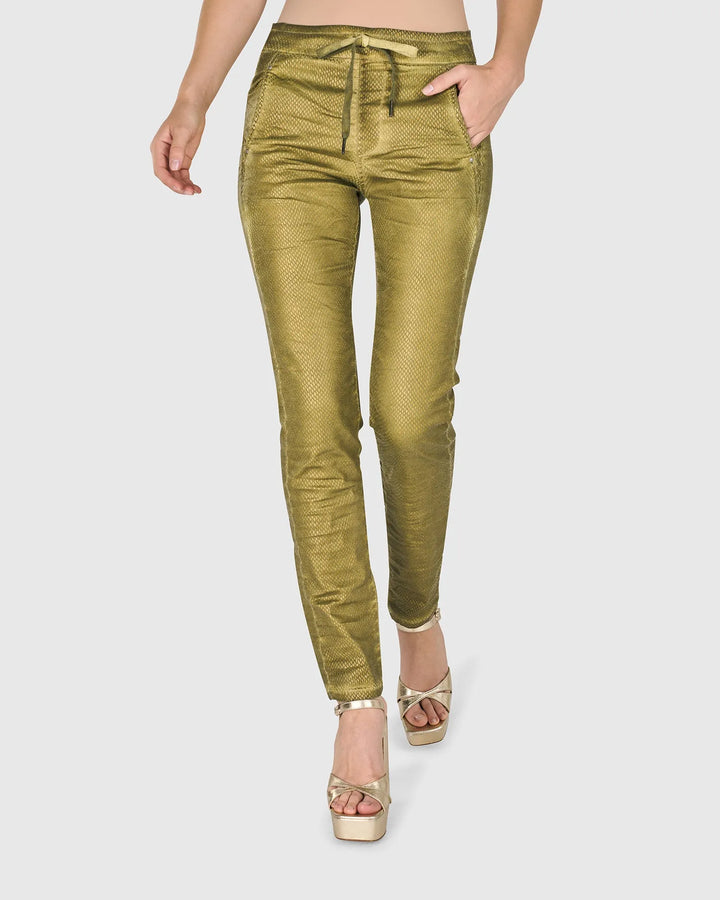 Iconic Stretch Jeans, Green Snake