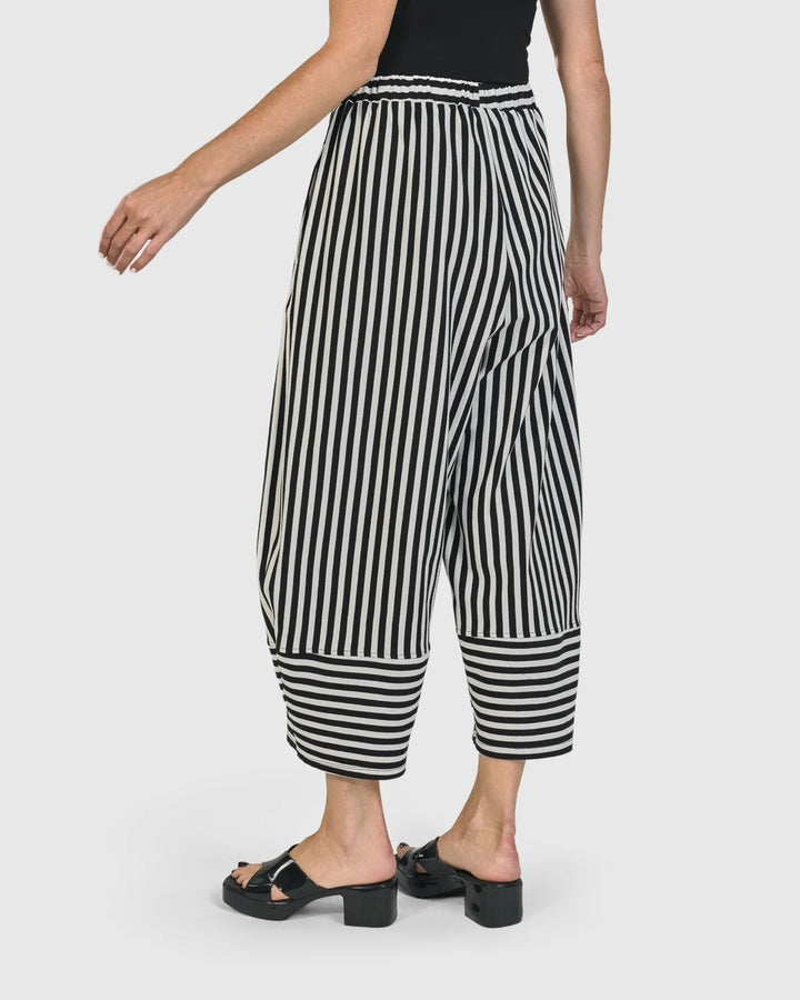 Urban Stripes Lantern Pants, Black