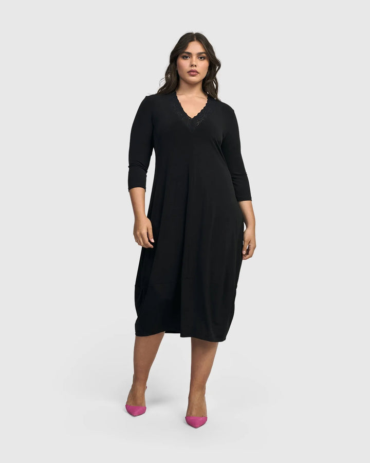 Villanelle Cocoon Dress, Black