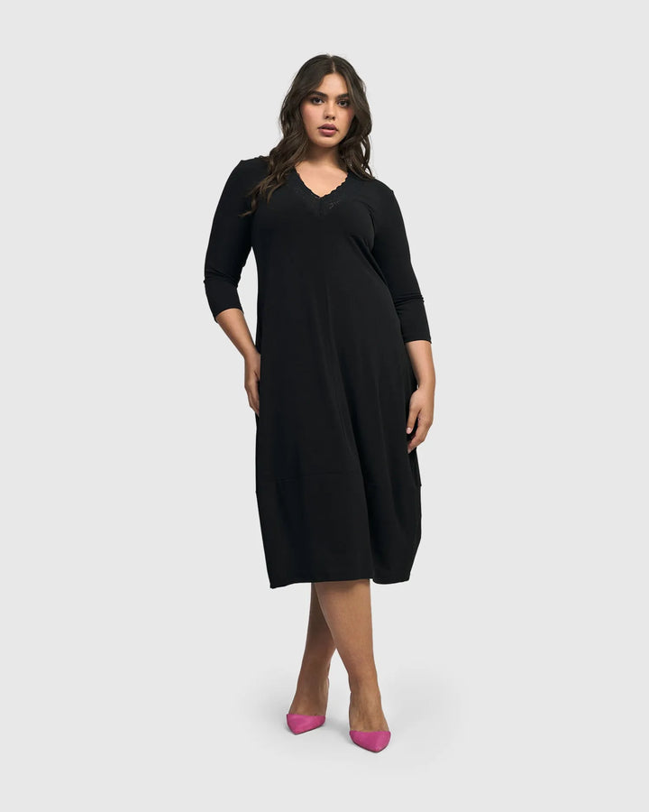 Villanelle Cocoon Dress, Black