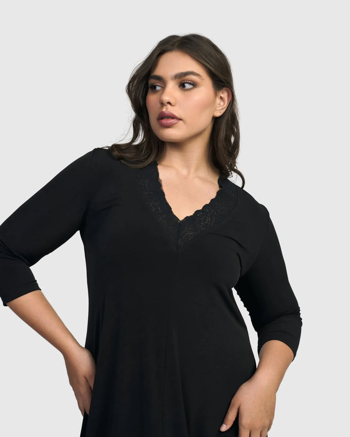 Villanelle Cocoon Dress, Black
