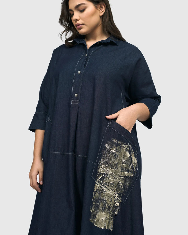 Tacoma Trapeze Dress, Denim