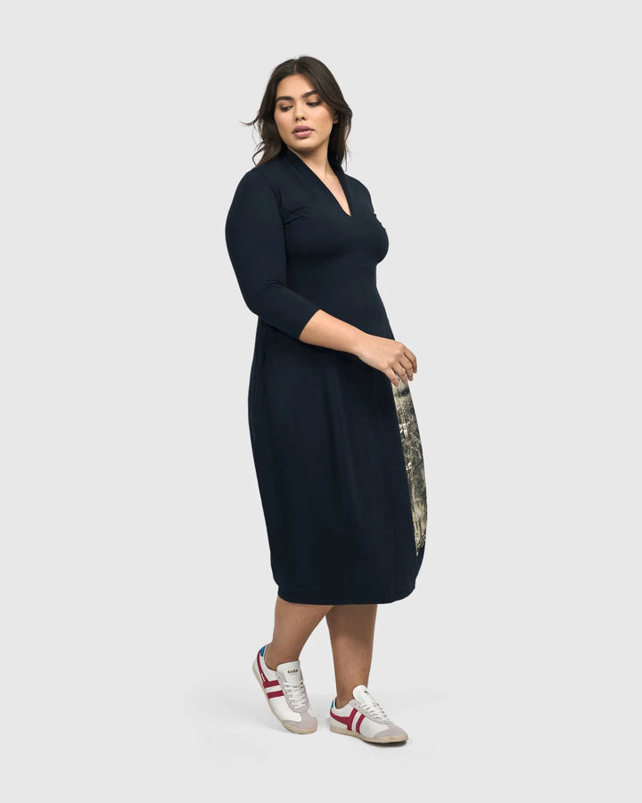 Laurel Cocoon Dress, Navy