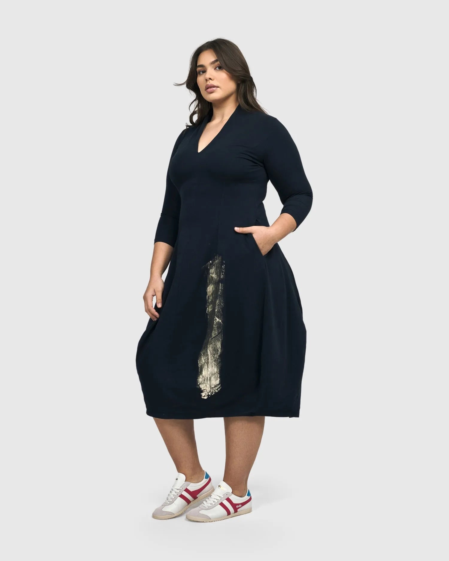 Laurel Cocoon Dress, Navy – Alembika U.S.