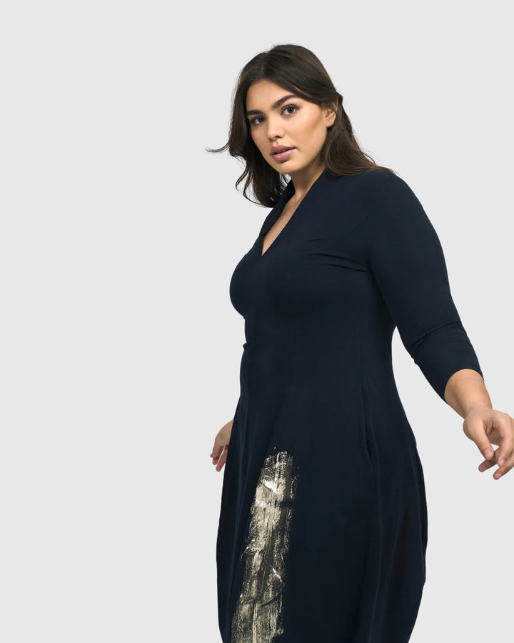 Laurel Cocoon Dress, Navy