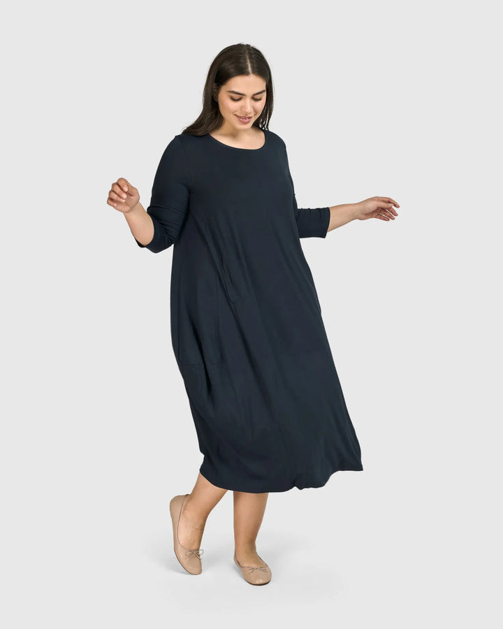 Essential Relaxed Midi Dress, Ocean