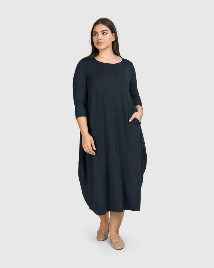 Essential Relaxed Midi Dress, Ocean