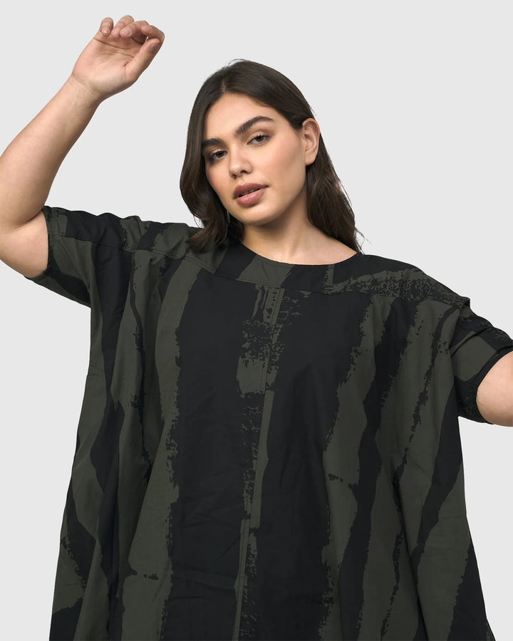 Urban Sake Muumuu Dress, Khaki