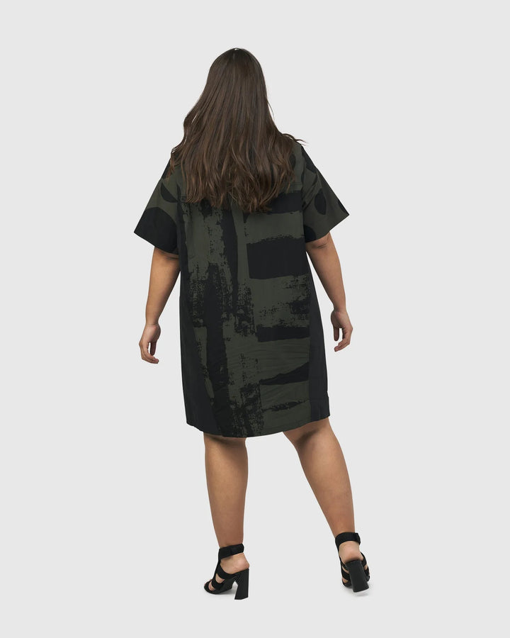 Urban Sapporo Shift Dress, Khaki