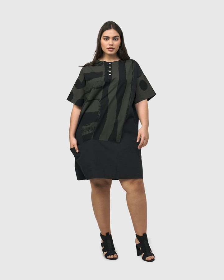 Urban Sapporo Shift Dress, Khaki