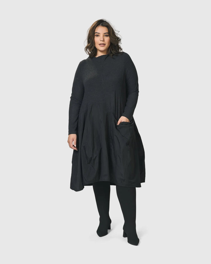Urban Mixed Art Wonderful Dress, Black