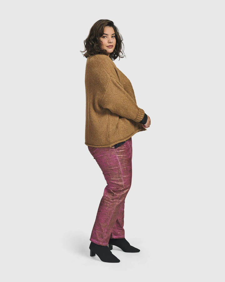 Sylvia Crop Cardigan, Sepia