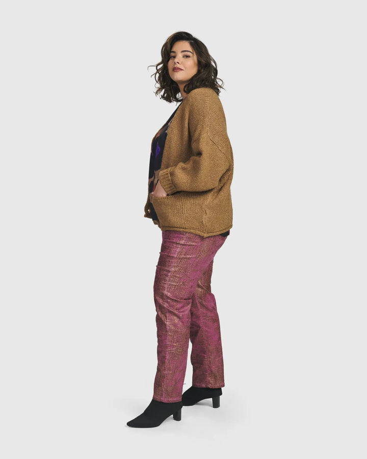 Sylvia Crop Cardigan, Sepia