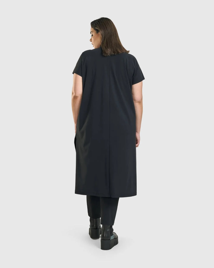 Matrix Short Sleeve Duster, Black