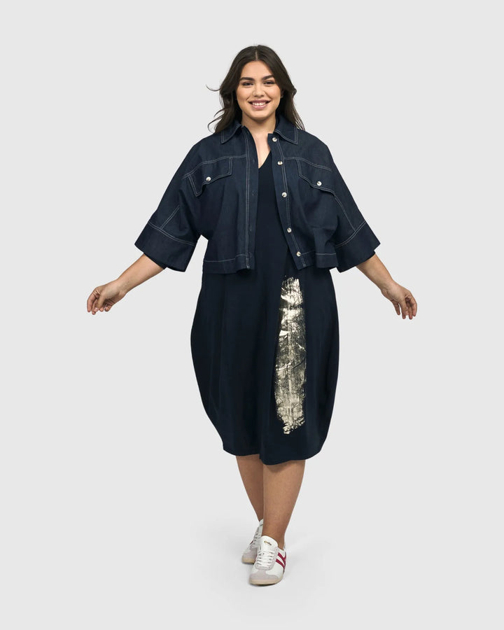 Laurel Cocoon Dress, Navy