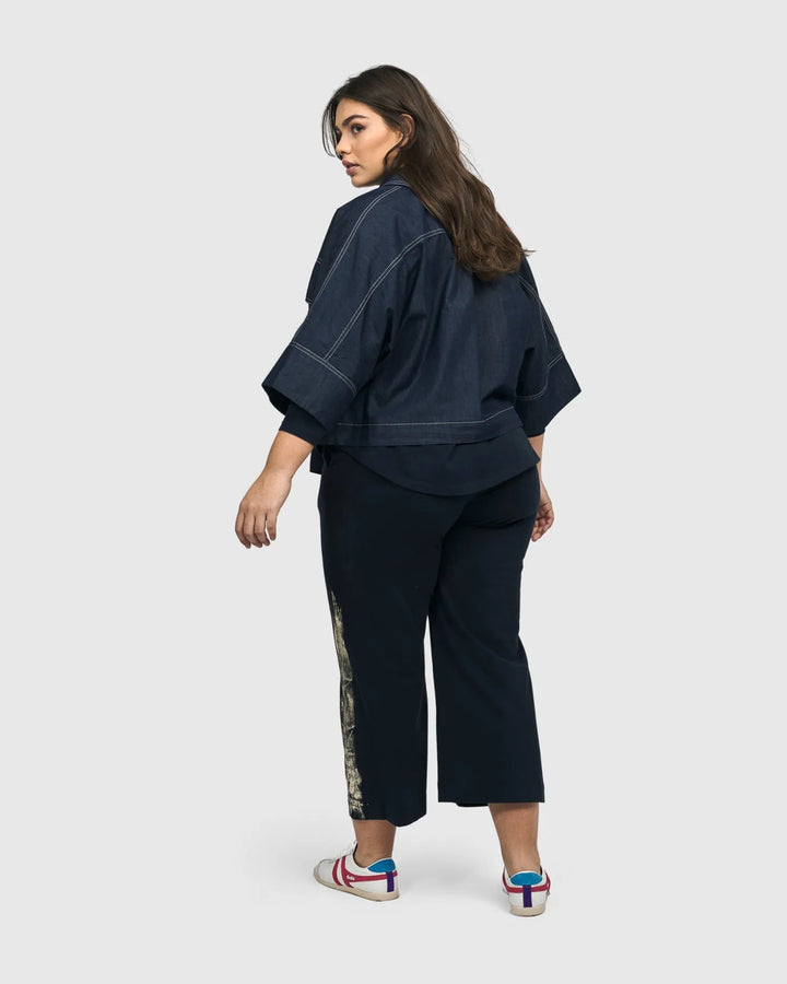 Dallas Cropped Shirt Jacket, Denim