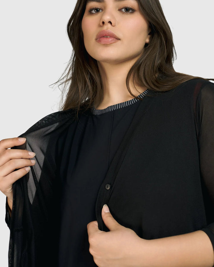 Essential Tekbika Draped Cocoon Jacket, Mesh