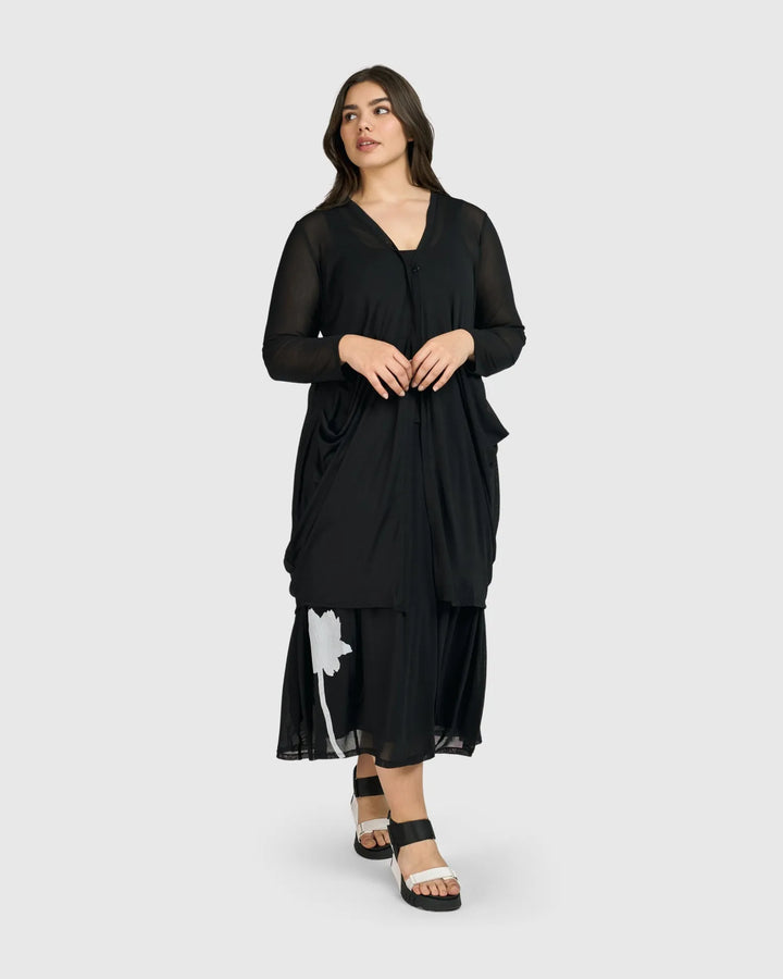Essential Tekbika Draped Cocoon Jacket, Mesh
