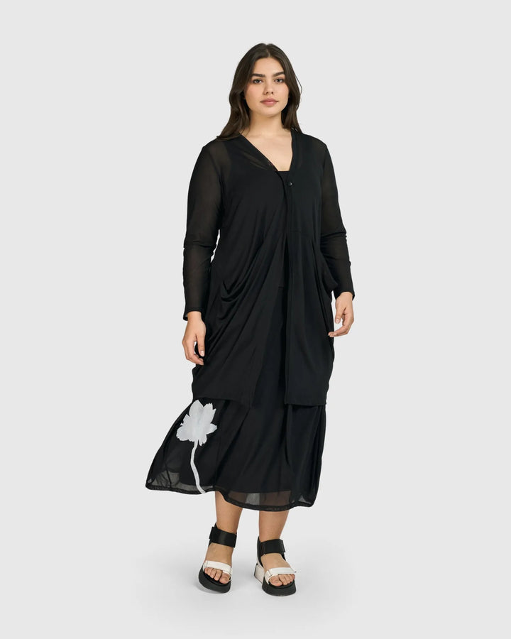 Essential Tekbika Draped Cocoon Jacket, Mesh